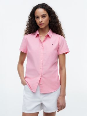 Short-Sleeve Oxford Shirt, Garden Rose