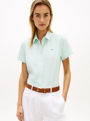 Short-Sleeve Oxford Shirt, Light Jade Green