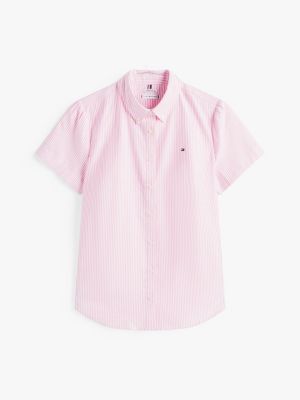 Short-Sleeve Striped Oxford Shirt | Tommy Hilfiger USA