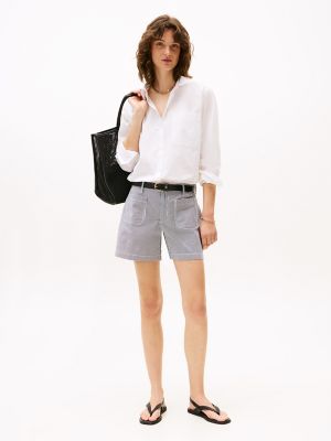 Stripe Patch Pocket Classic 5" Short, Navy Stripe