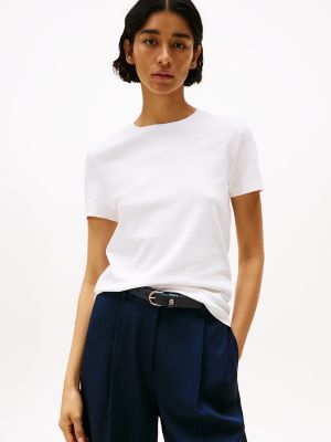 Drapey Smooth Cotton T-Shirt, Calico
