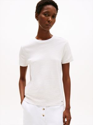 Drapey Smooth Cotton T-Shirt, Beige