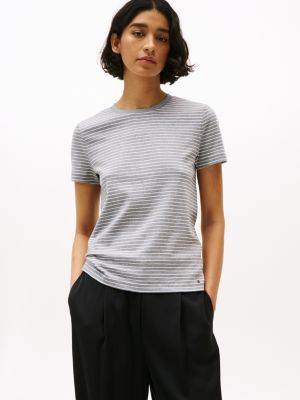 Drapey Smooth Cotton T-Shirt, Grey
