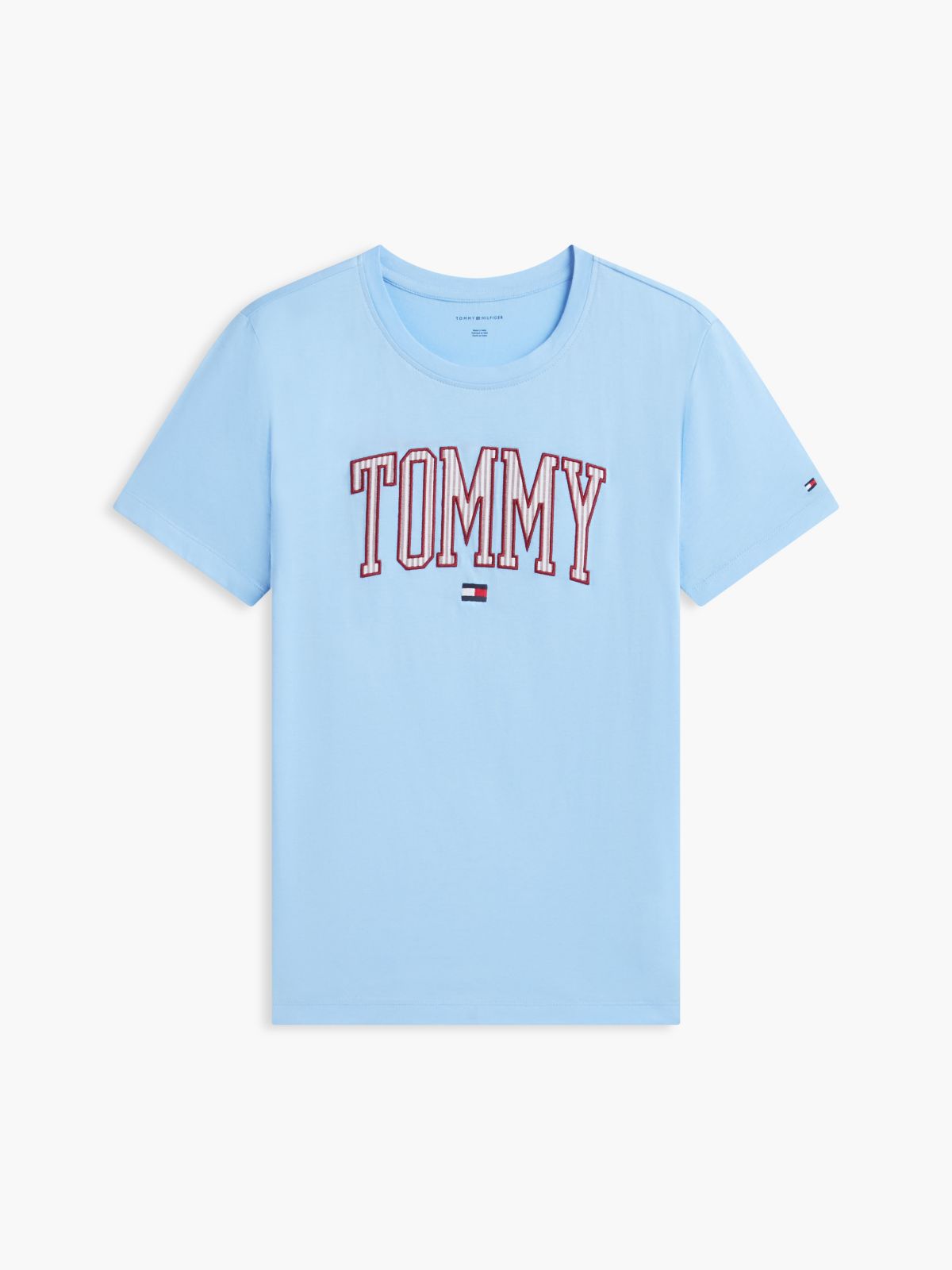 Ithaca Stripe Tommy Logo T-Shirt — Vessel Blue