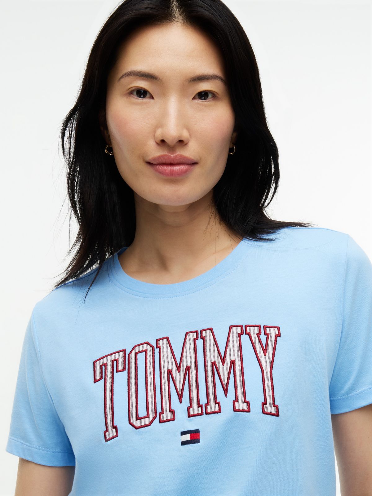 Ithaca Stripe Tommy Logo T-Shirt — Vessel Blue