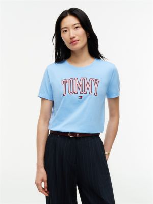 Ithaca Stripe Tommy Logo T-Shirt, Vessel Blue