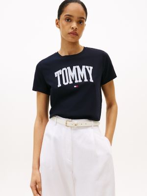 Ithaca Stripe Tommy Logo T-Shirt, Navy
