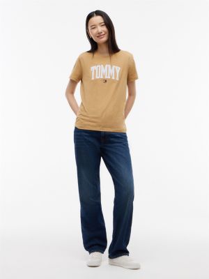 Женские футболки Tommy Hilfiger Ithaca Stripe Tommy Logo T-Shirt — фото 2