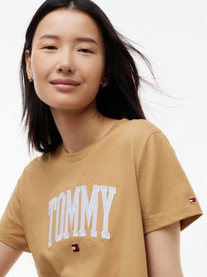 Женские футболки Tommy Hilfiger Ithaca Stripe Tommy Logo T-Shirt — фото 3