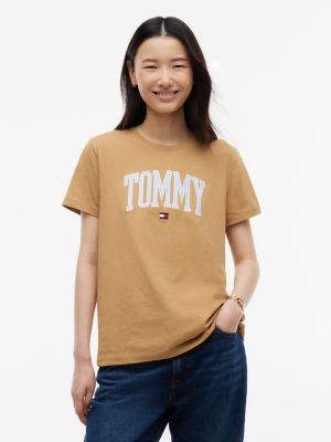 Ithaca Stripe Tommy Logo T-Shirt, Classic Khaki