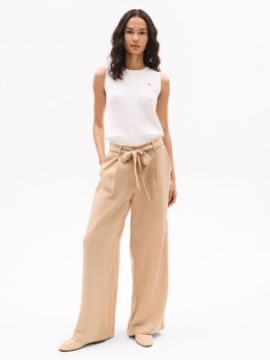 Belted Drapey Pant, Beige