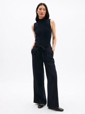 Belted Drapey Pant, Navy