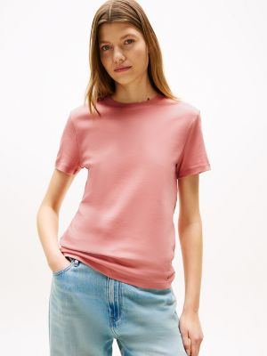 Drapey Smooth Cotton Crewneck T-Shirt, Teaberry Blossom