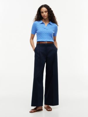 Женские свитеры Tommy Hilfiger Short-Sleeve Cable Knit Sweater Polo — фото 2