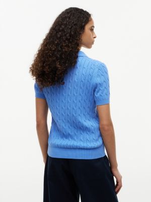 Женские свитеры Tommy Hilfiger Short-Sleeve Cable Knit Sweater Polo — фото 4