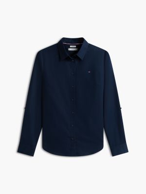 Женские рубашки Tommy Hilfiger Relaxed Fit Linen-Blend Shirt — фото 5
