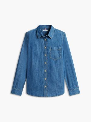 Женские рубашки Tommy Hilfiger Chambray Shirt — фото 6