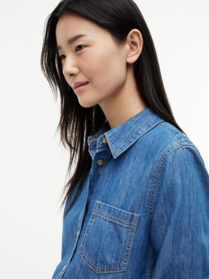 Женские рубашки Tommy Hilfiger Chambray Shirt — фото 3