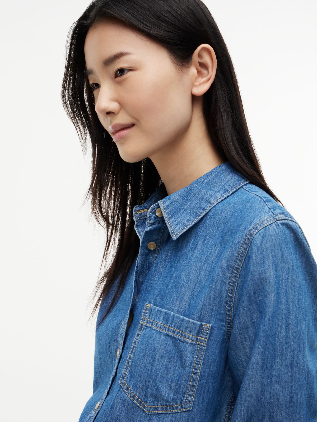 Chambray Shirt — Med Wash