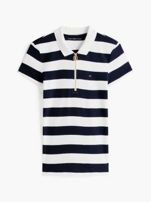 Slim Fit Rugby Stripe Zip Polo | Tommy Hilfiger