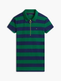 Slim Fit Rugby Striped Zip Polo — Nouveau Green 5