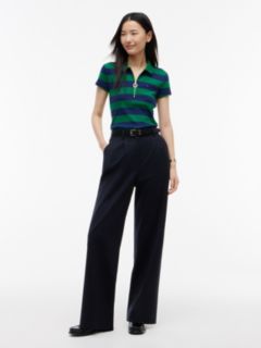 Slim Fit Rugby Striped Zip Polo — Nouveau Green 2