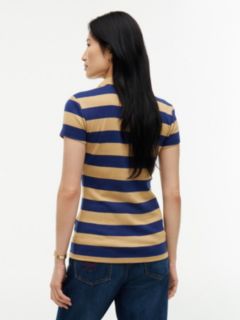 Slim Fit Rugby Striped Zip Polo — Classic Khaki 4