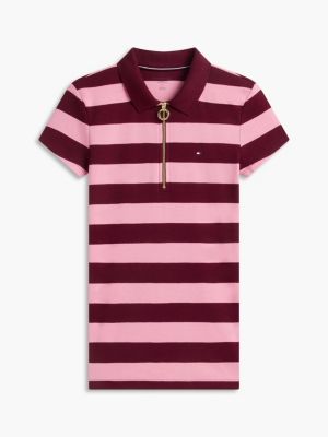 Женские топы Tommy Hilfiger Slim Fit Rugby Stripe Zip Polo — фото 5