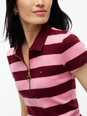 Женские топы Tommy Hilfiger Slim Fit Rugby Stripe Zip Polo — фото 3