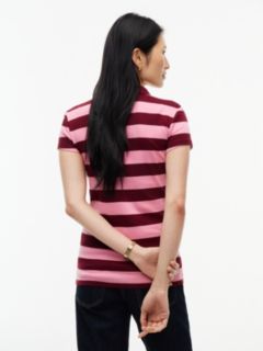 Slim Fit Rugby Striped Zip Polo — Burgundy Combo 4