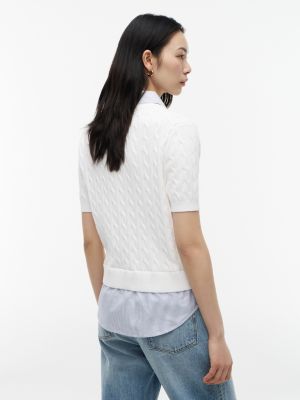 Женские свитеры Tommy Hilfiger Layered-Look Cable Knit Sweater — фото 3
