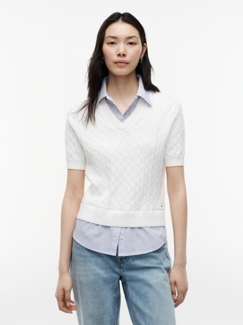 Женские свитеры Tommy Hilfiger Layered-Look Cable Knit Sweater