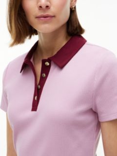 Gold-Button Ribbed Polo — Mystic Orchid Combo 3