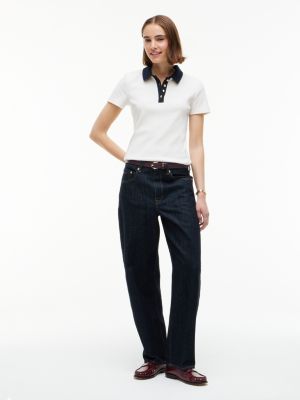 Женские свитеры Tommy Hilfiger Gold-Button Ribbed Polo — фото 2