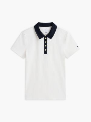 Женские свитеры Tommy Hilfiger Gold-Button Ribbed Polo — фото 5