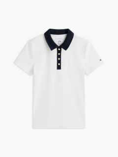 Gold-Button Ribbed Polo — Ivory Silk Combo 5