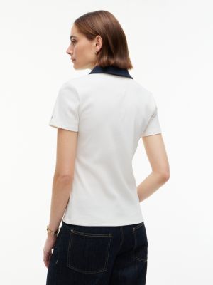 Женские свитеры Tommy Hilfiger Gold-Button Ribbed Polo — фото 4