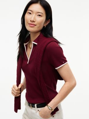 Женские свитеры Tommy Hilfiger Tipped Split Placket Stretch Polo — фото 3
