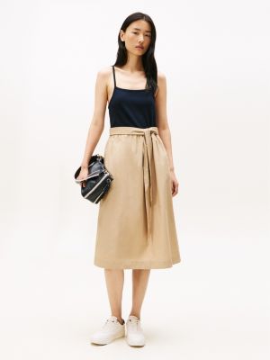 Mixed Media Tank Dress, Navy