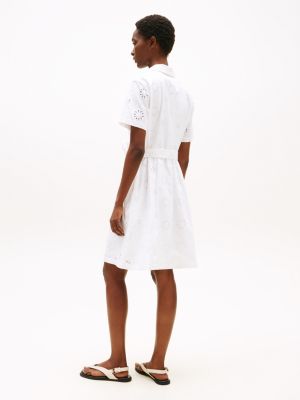 Embroidered Eyelet Shirtdress