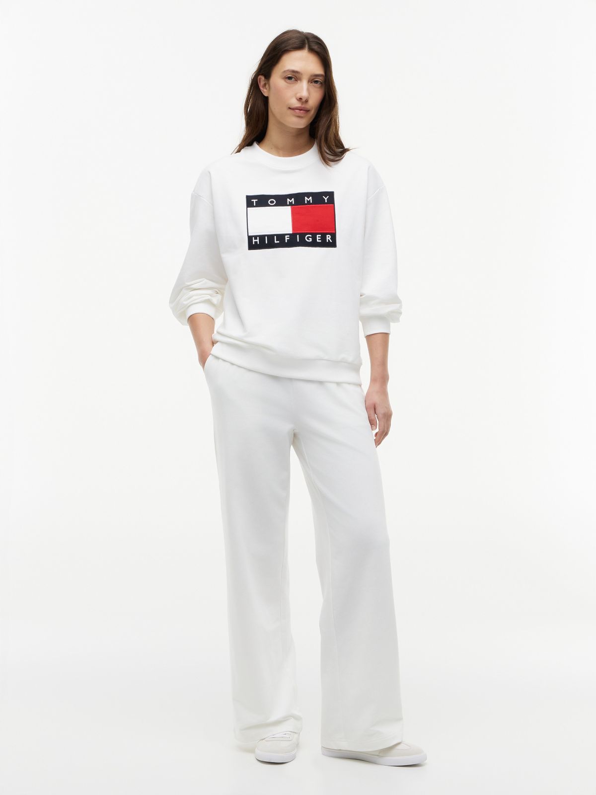 Straight-Leg Sweatpant — Optic White