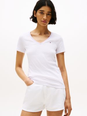 Stripe V-Neck Favorite T-Shirt, Lilac Spring Stripe
