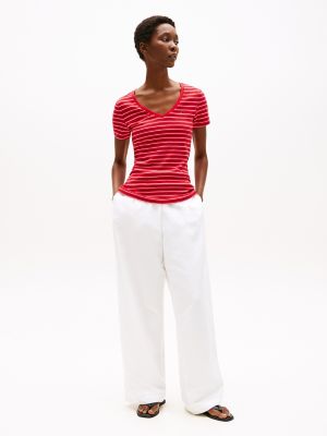 Stripe V-Neck Favorite T-Shirt | Tommy Hilfiger