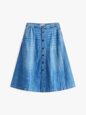 Medium Wash High-Rise Flared Denim Skirt | Tommy Hilfiger USA