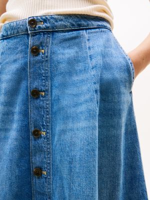 Medium Wash High-Rise Flared Denim Skirt | Tommy Hilfiger USA