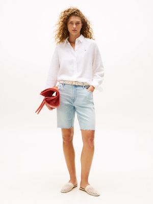 Light Wash High-Rise Denim Bermuda Short, Light Wash