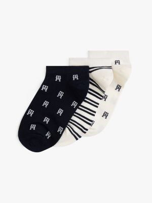 Ankle Sock 3-Pack, Ivory / Multi