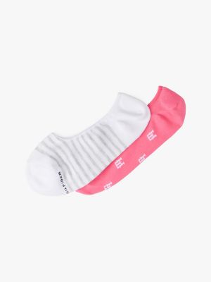 Monogram and Stripe No-Show Sock 2-Pack, Garden Rose / Multi