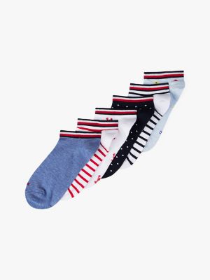 Multiprint Ankle Sock 6-Pack, Light Blue Heather / Multi