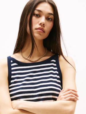 Linen Blend Stripe Tank Top | Tommy Hilfiger